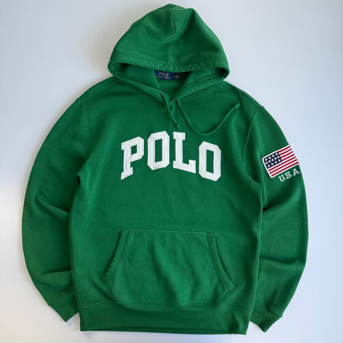 Polo  폴로 랄프로렌 아치로고 성조기 그린 후드티 상품이미지1