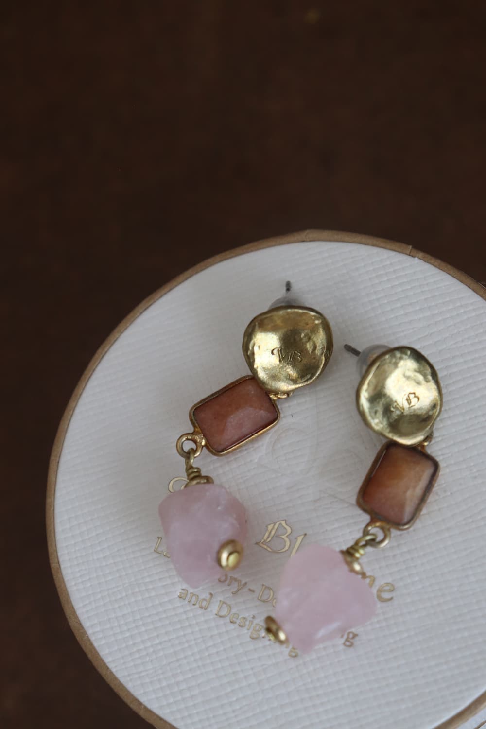 [Vlas Blomme] Rose Quartz Earrings 상품이미지6