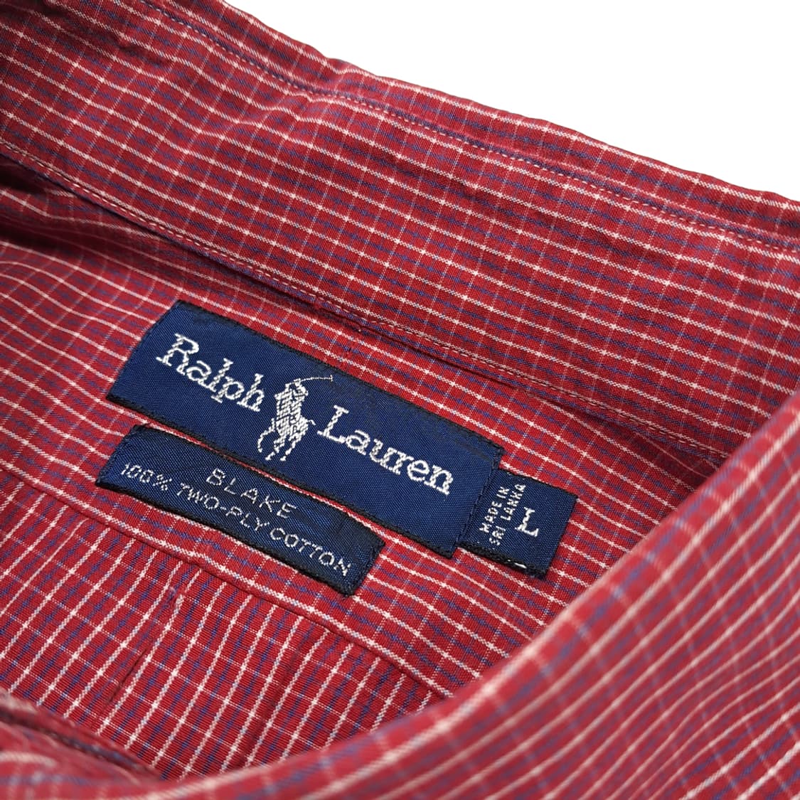 CL443 L 폴로 90s 코튼 마이크로 체크 버건디 셔츠 남방 상품이미지4