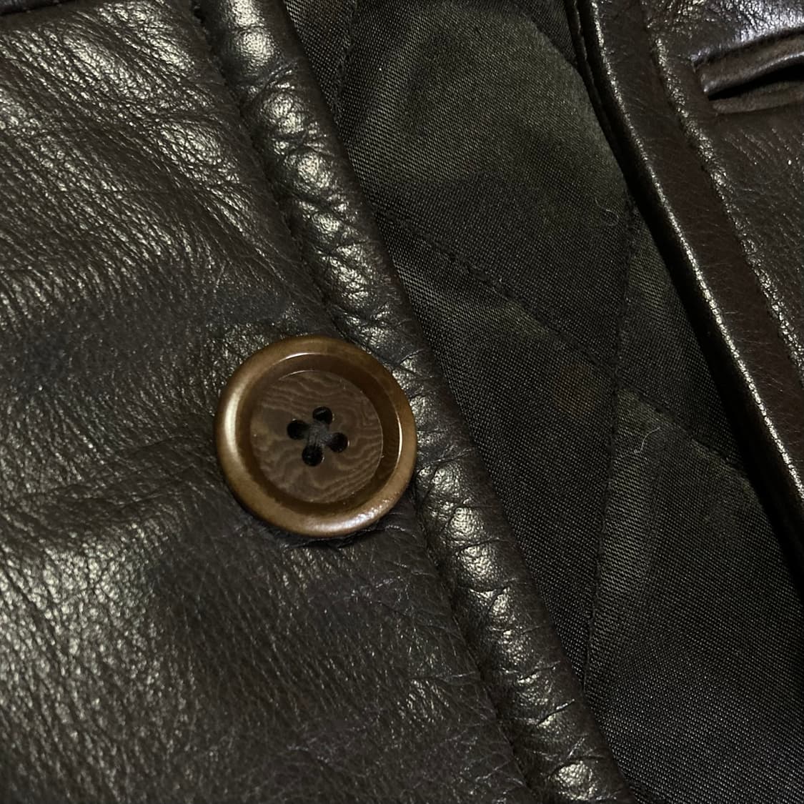 (M) 00s 갭 레더 카코트 다크 브라운 올드갭 상품이미지3