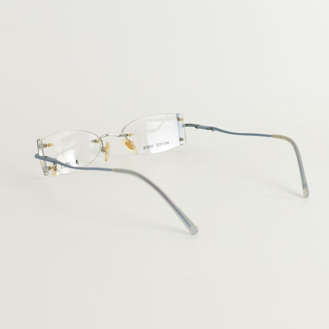 올드올즈 데드스탁 빈티지 MEDICI 진주 템플 무테 메탈 안경 상품이미지4