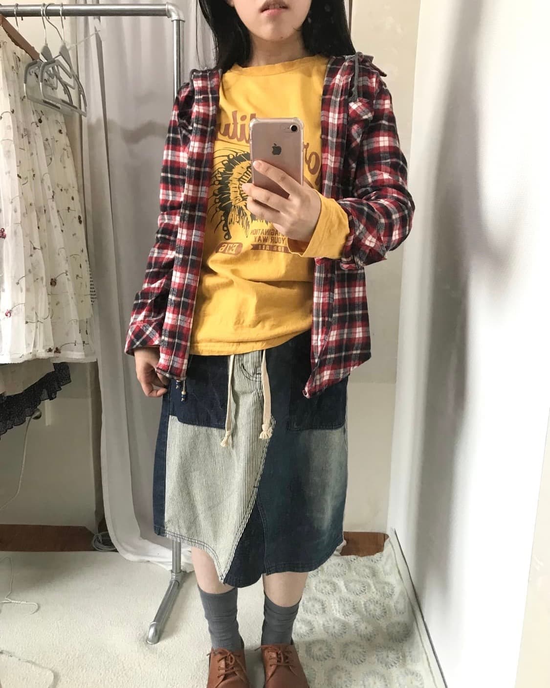 vintage check hood shirt 상품이미지7
