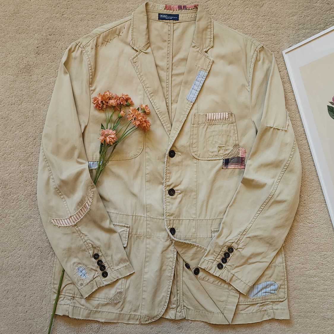 00년대 폴로 랄프로렌 패치워크 스포츠 자켓 블레이져 xl 상품이미지1