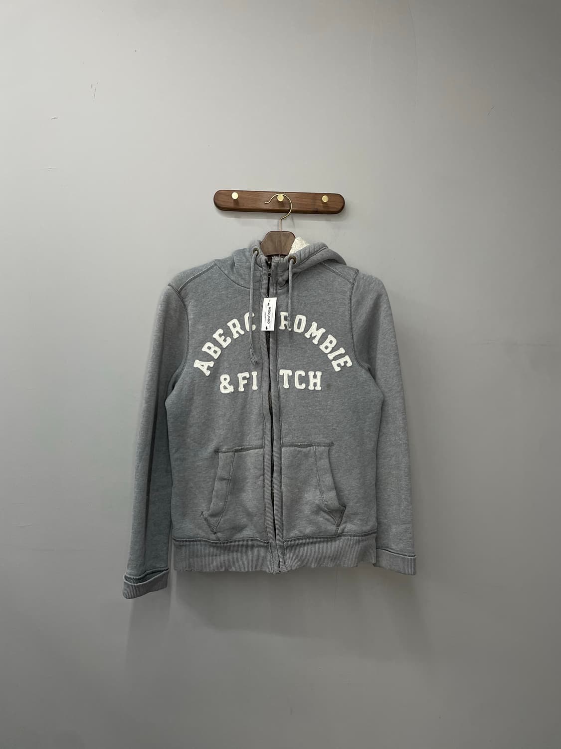 아베크롬비 앤 피치 차콜 그레이 양털안감 후드집업 H1248 상품이미지2