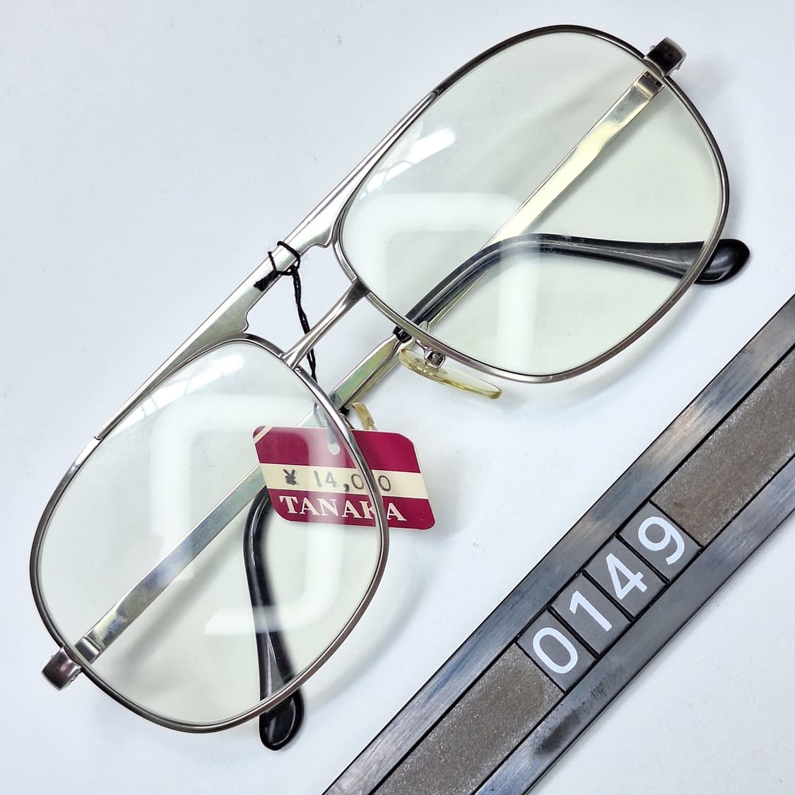 80s 일본제 빈티지 데드스톡 미사용/실버 투브릿지 안경테 140mm 상품이미지1