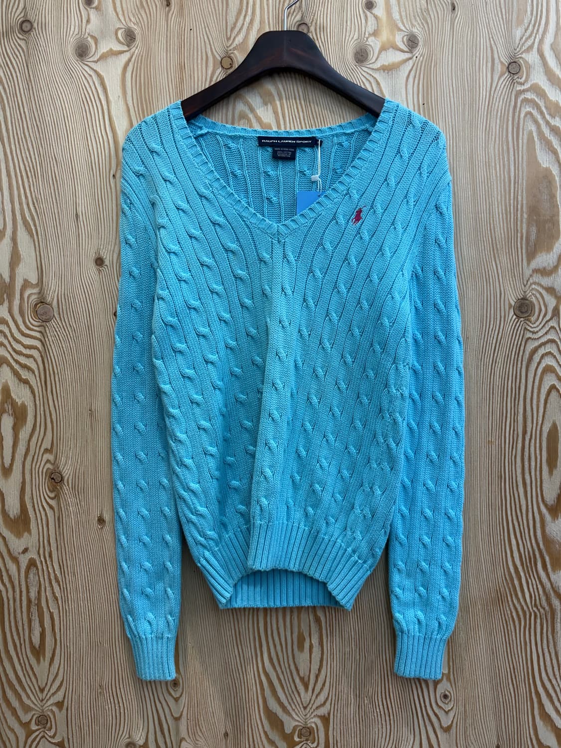 랄프로렌 스포츠 브이넥 케이블 니트 상품이미지1