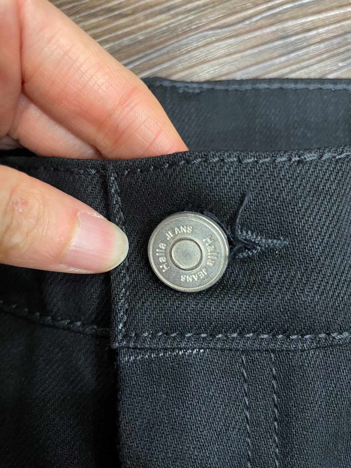 hallaveshje 블랙 데님 팬츠 블랙진 생지 상품이미지6