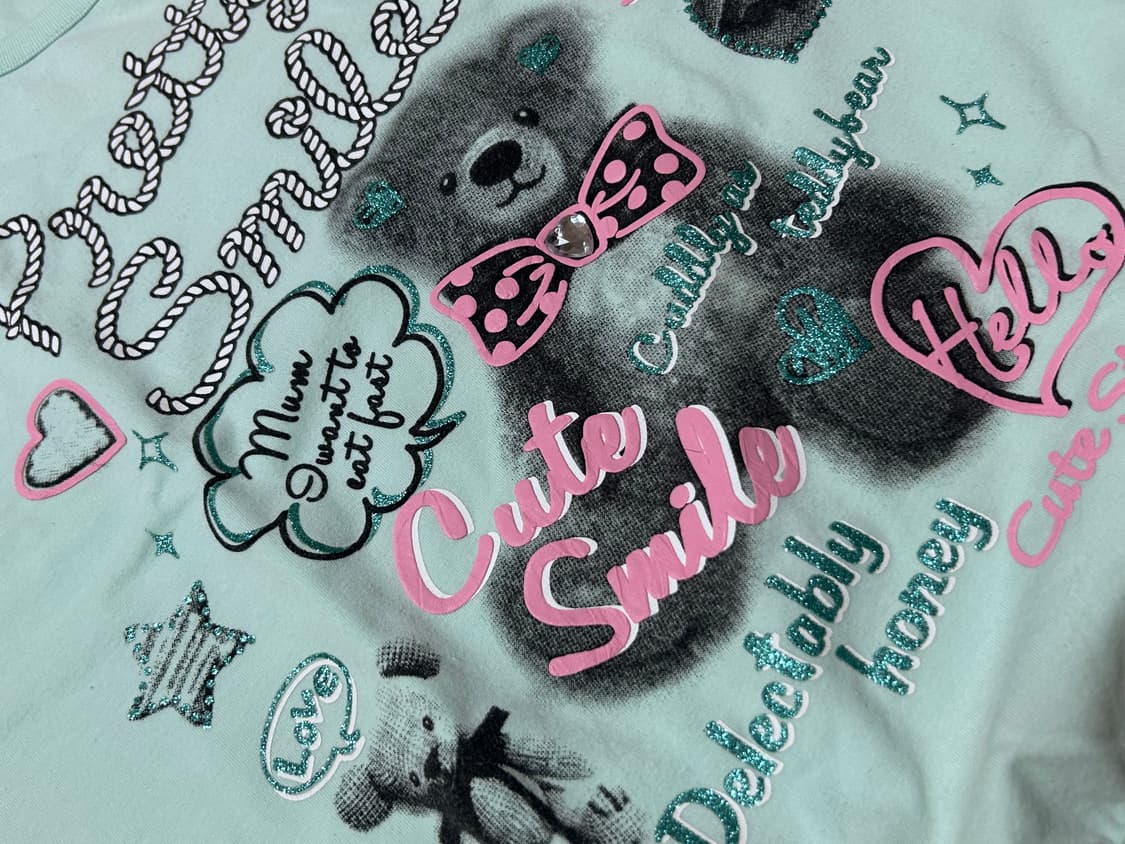 민트 테디베어 반팔 y2k 상품이미지2