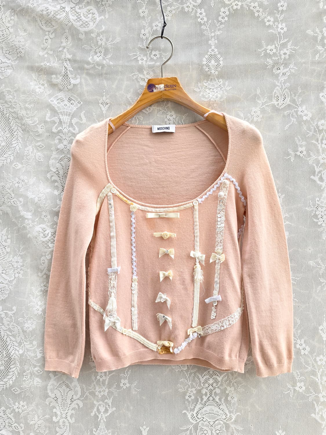 모스키노 비즈 장식 니트 블라우스 (made in italy) 상품이미지1