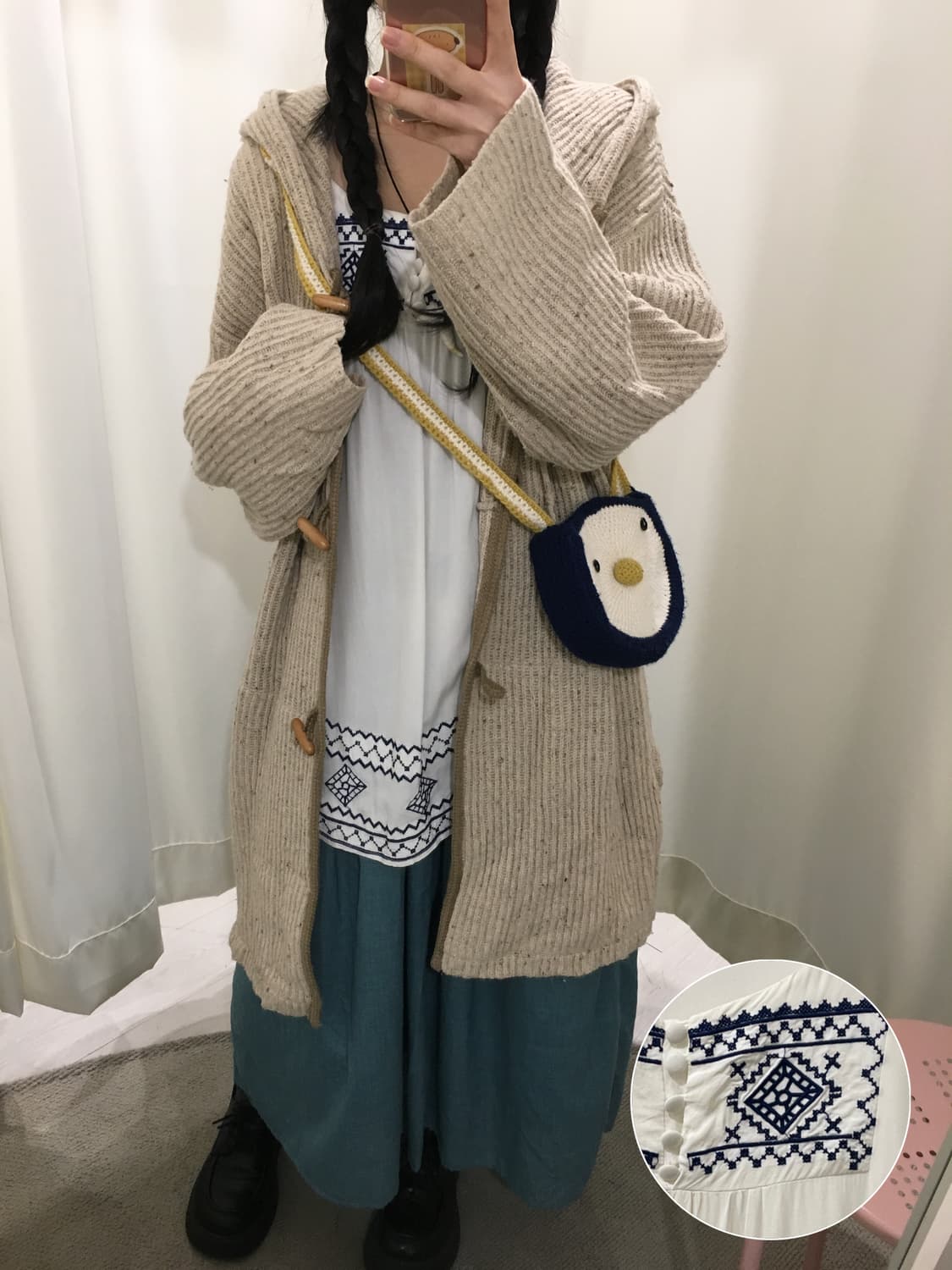 하구미 자수 블라우스 상품이미지1