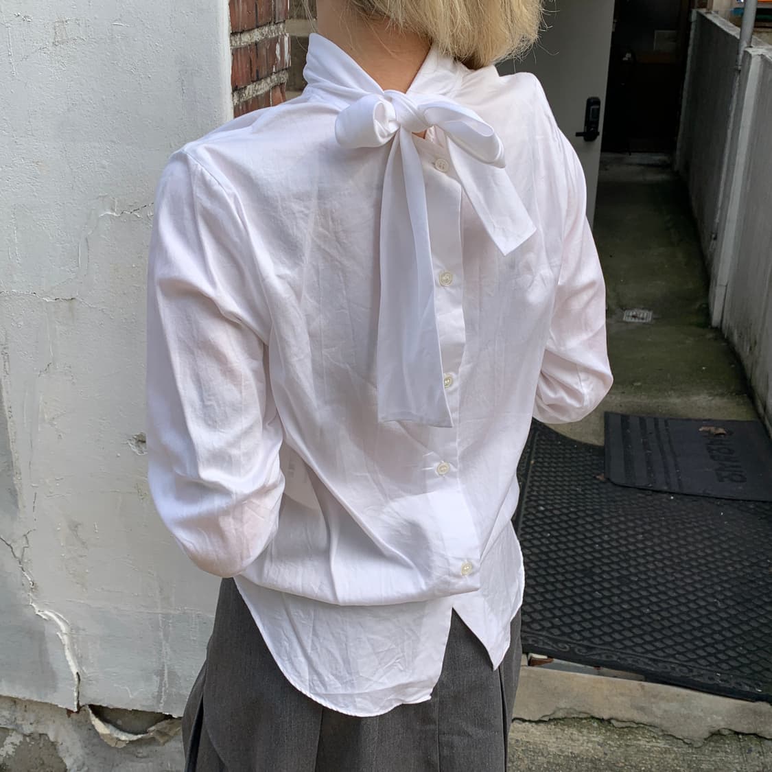 느와 케이 니노미야 꼼데가르송 보우 타이 셔츠 블라우스 상품이미지5