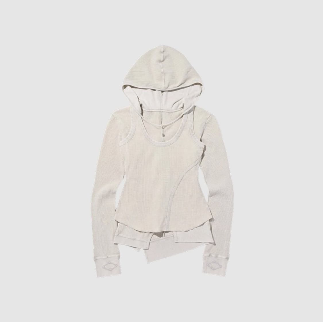 미스치프 레이어드 와플 후드 s 상품이미지1