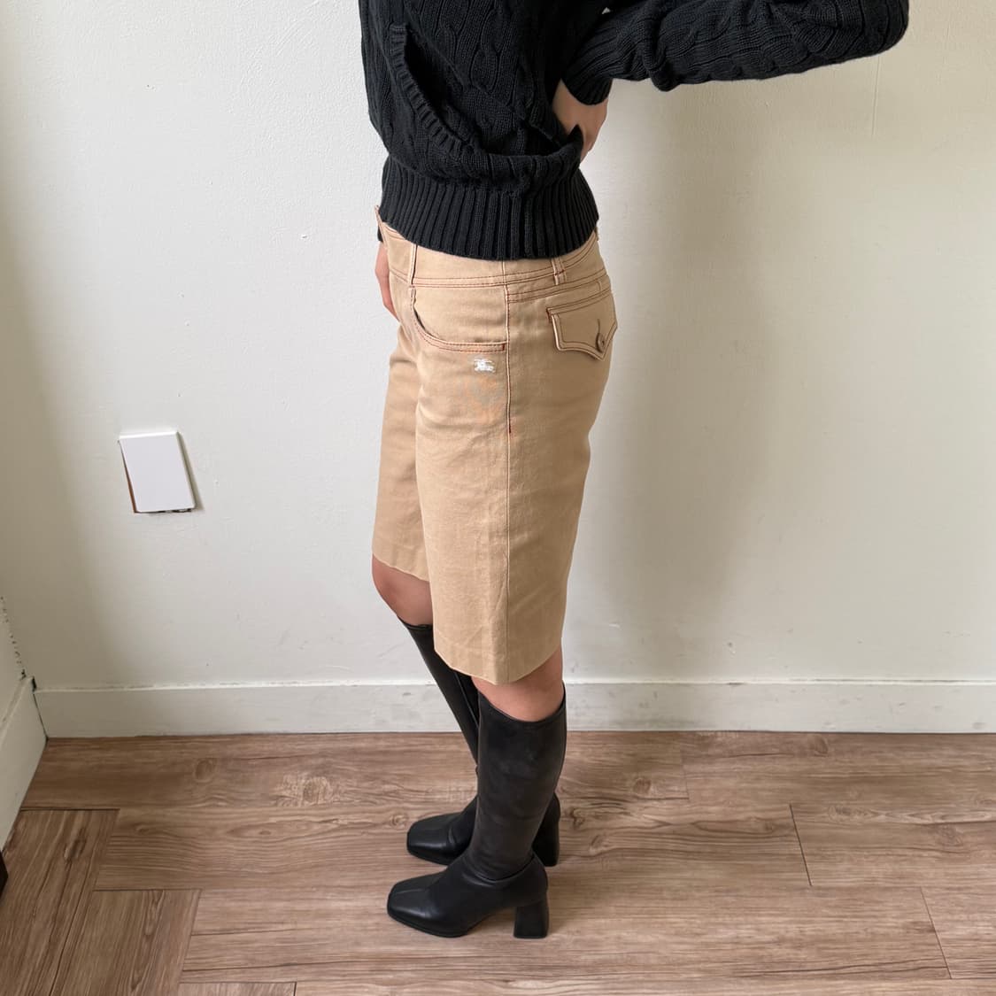 버버리 베이지 코튼 쇼츠 상품이미지2