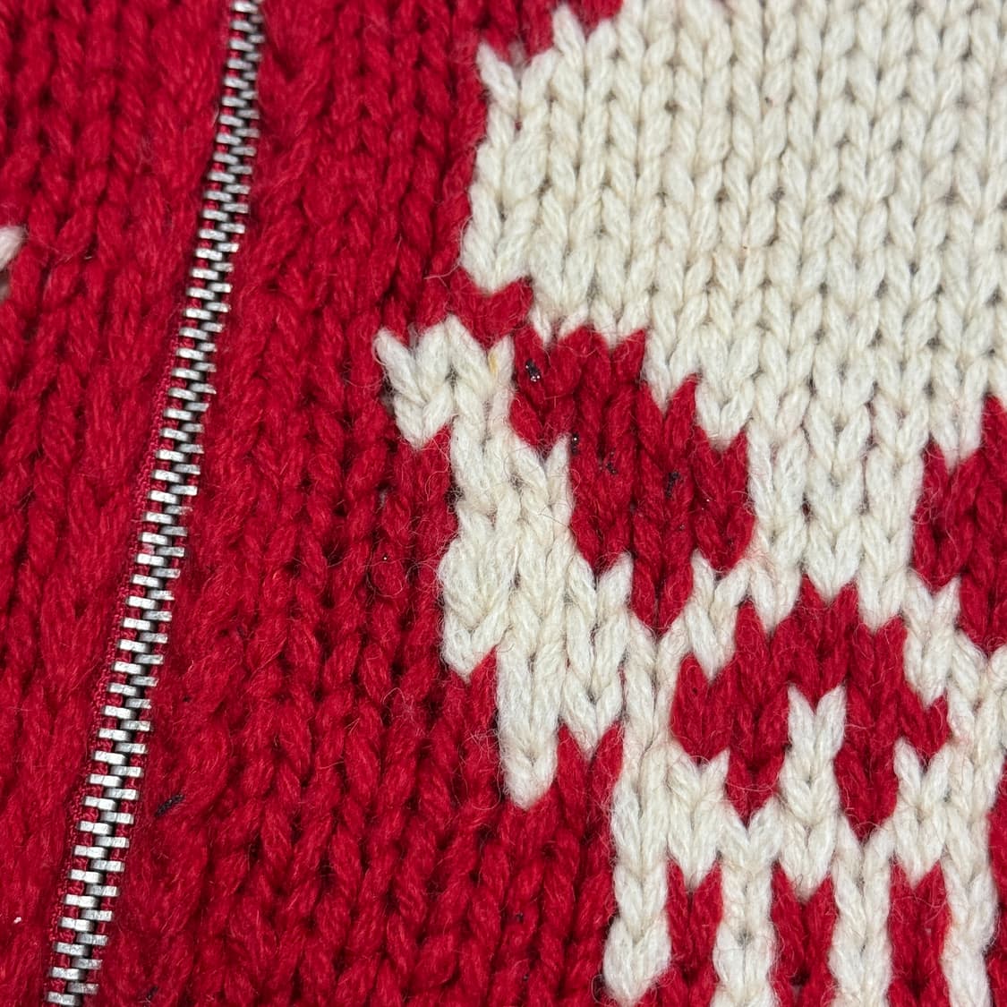 빈티지 숄카라 배색 스컬 니트 집업 95 상품이미지6