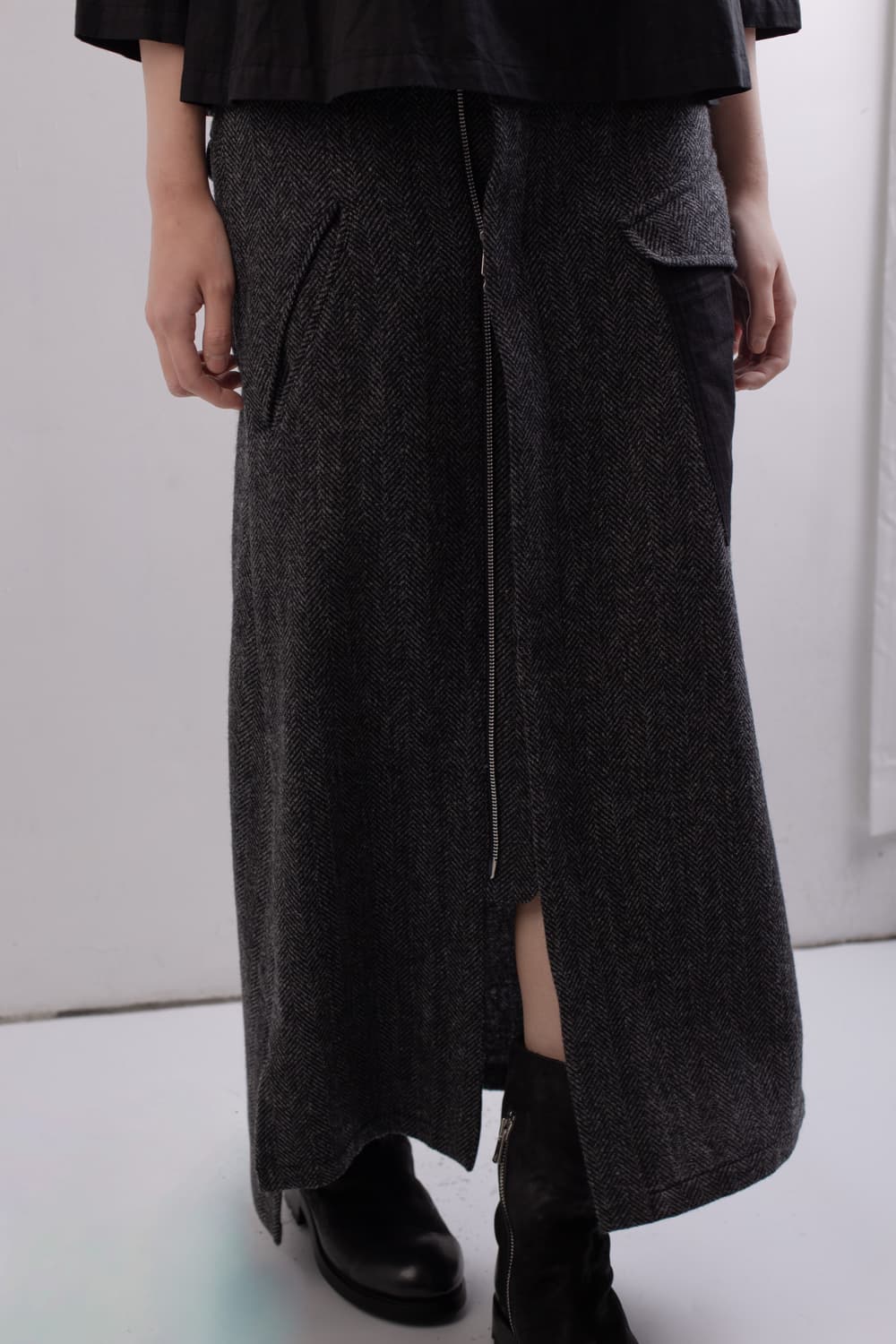 YOHJI YAMAMOTO Y'S ZIP SLIT LONG SKIRT 상품이미지4
