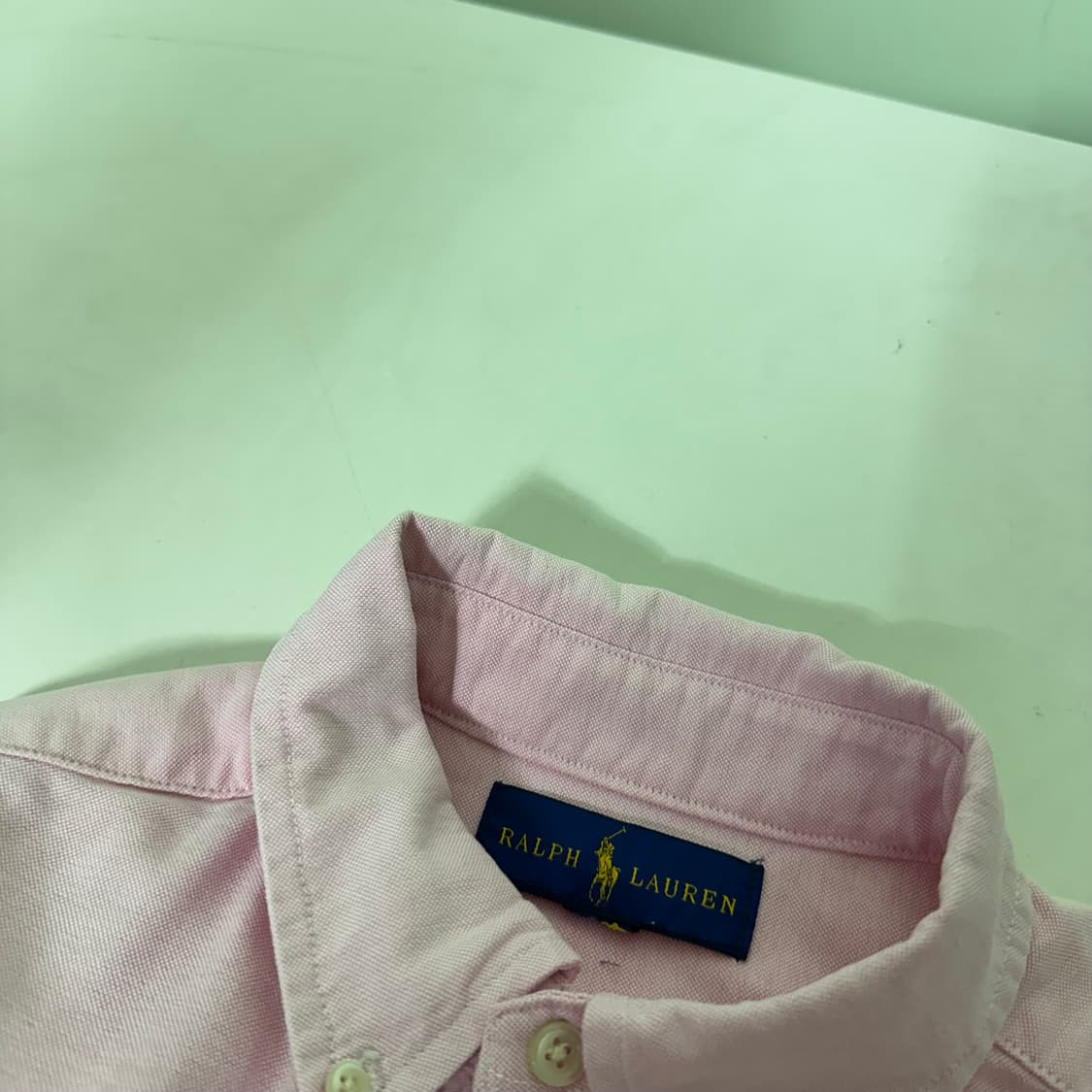 우먼M-L 폴로 랄프로렌 파스텔핑크 포니로고 옥스퍼드 셔츠 상품이미지3