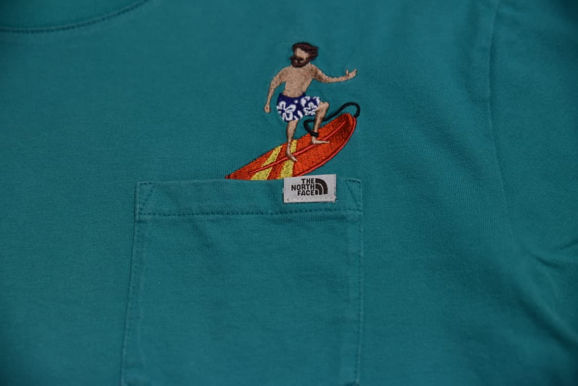 노스페이스 그린 서퍼 자수 포켓 반팔 티셔츠 110 (2XL) 상품이미지3