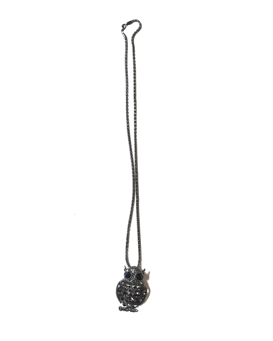 Owl🦉black blue eye cubic long necklace 상품이미지2