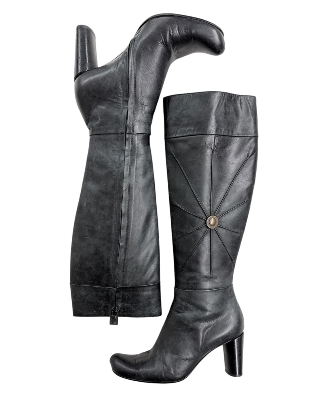 2000’s 코스튬내셔널 스터드 레더 롱 부츠 상품이미지2