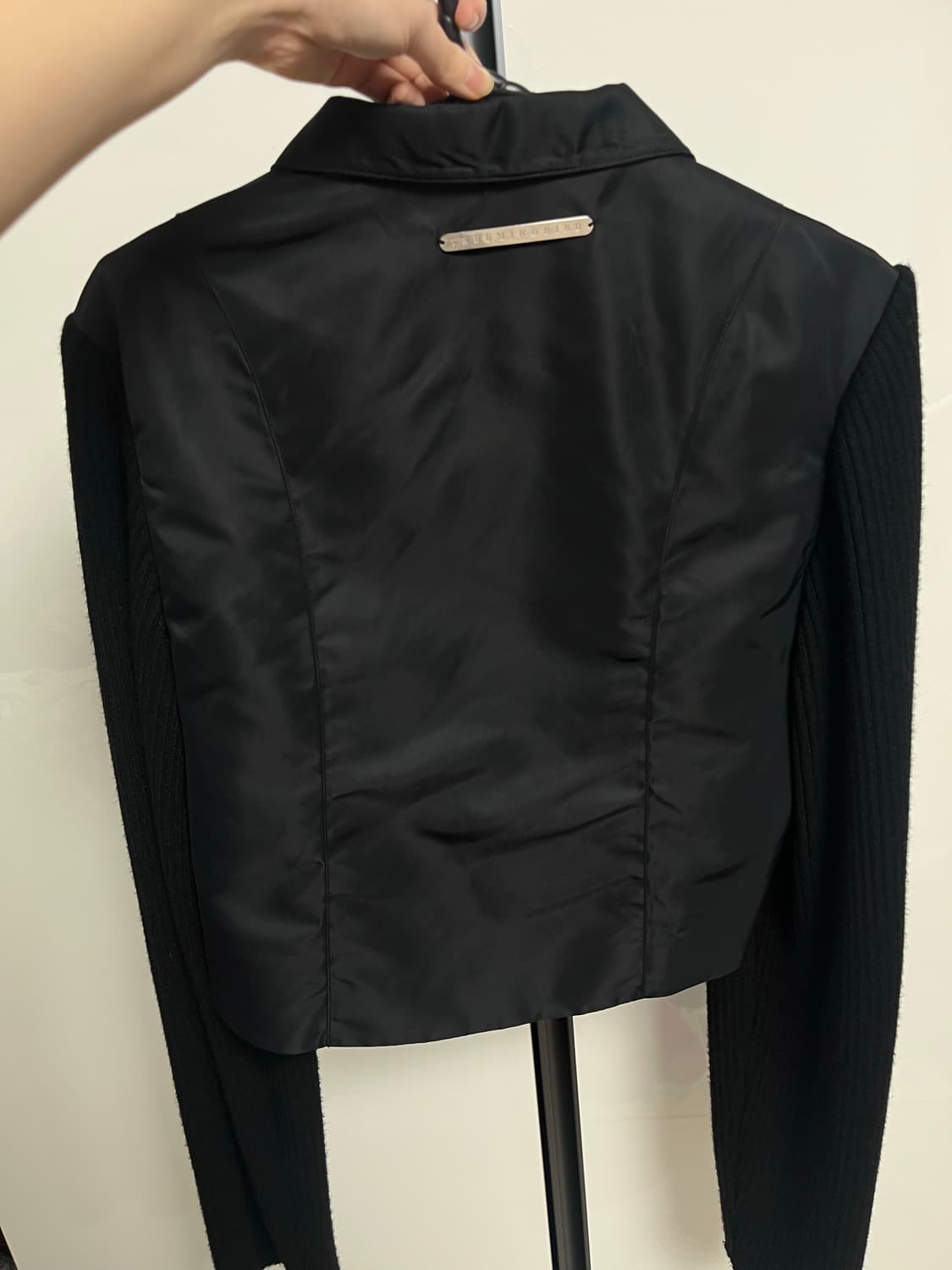 트리밍버드 니트 슬리브 크롭 자켓 블랙 상품이미지5