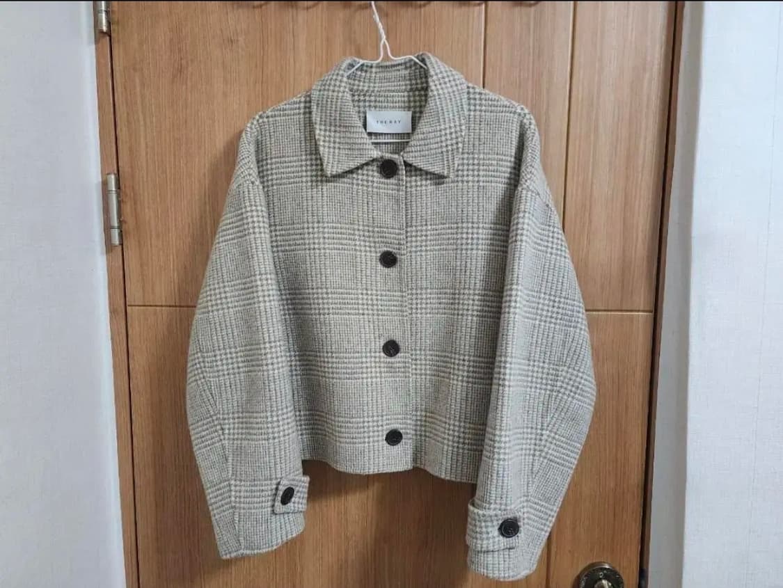 (F)THERAY 더레이 핸드메이드 체크 크롭 자켓 상품이미지1