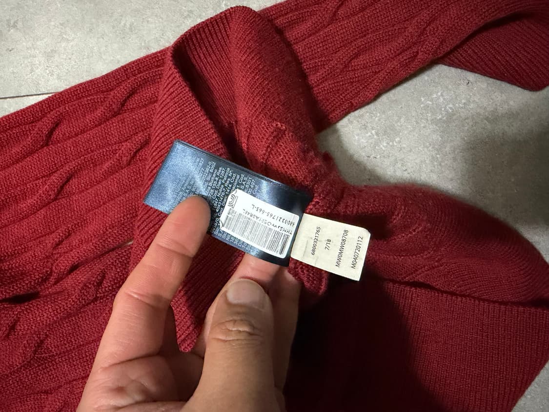 타미힐피거 버건디 프리미엄 울 케이블 니트 100size   상품이미지6