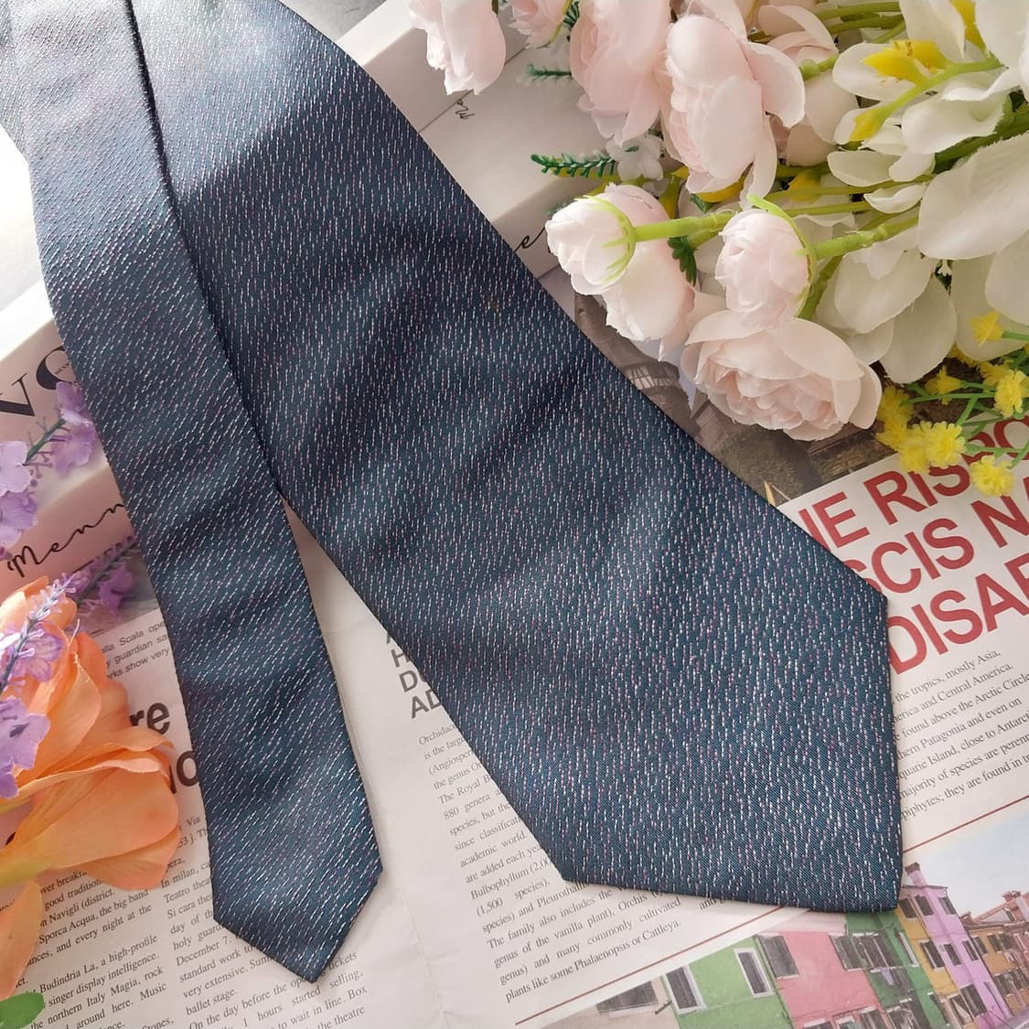 바나나 리퍼블릭 실크 네이비 패턴 넥타이 9.9cm A등급 K1303
 상품이미지2