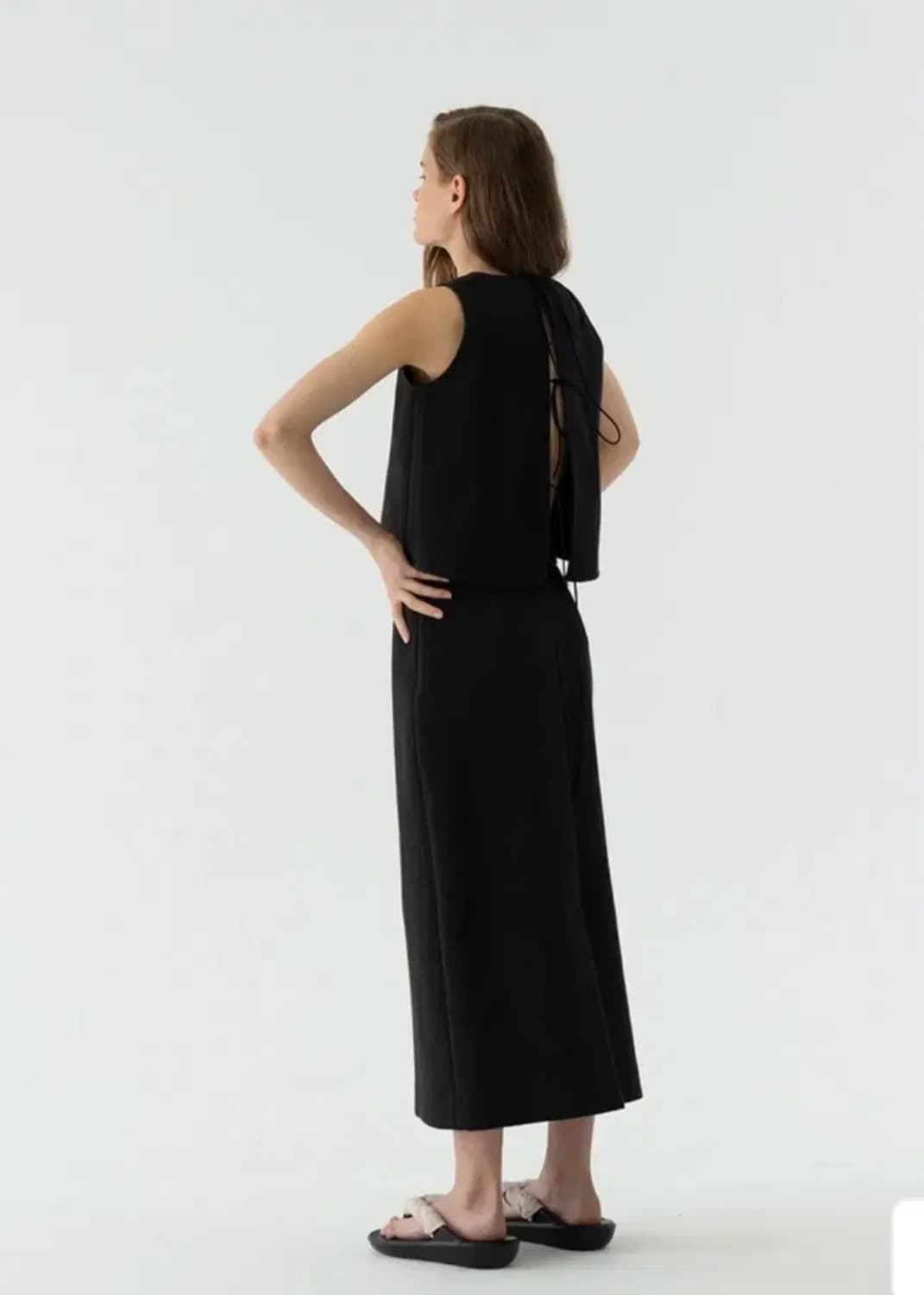 le917 COTTON TIE SLEEVELESS, ivory 상품이미지2
