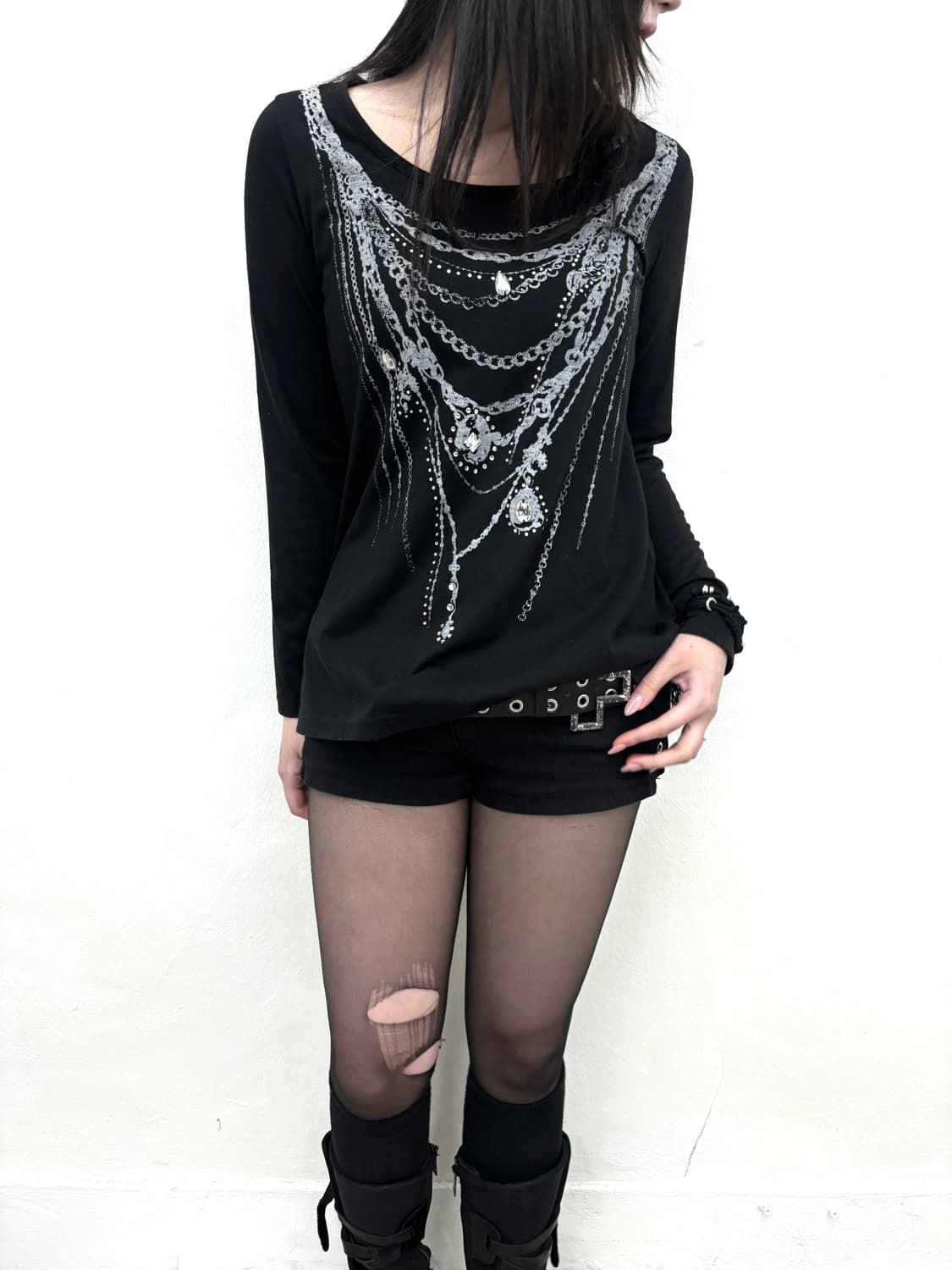 Colza chain print long sleeve   상품이미지1