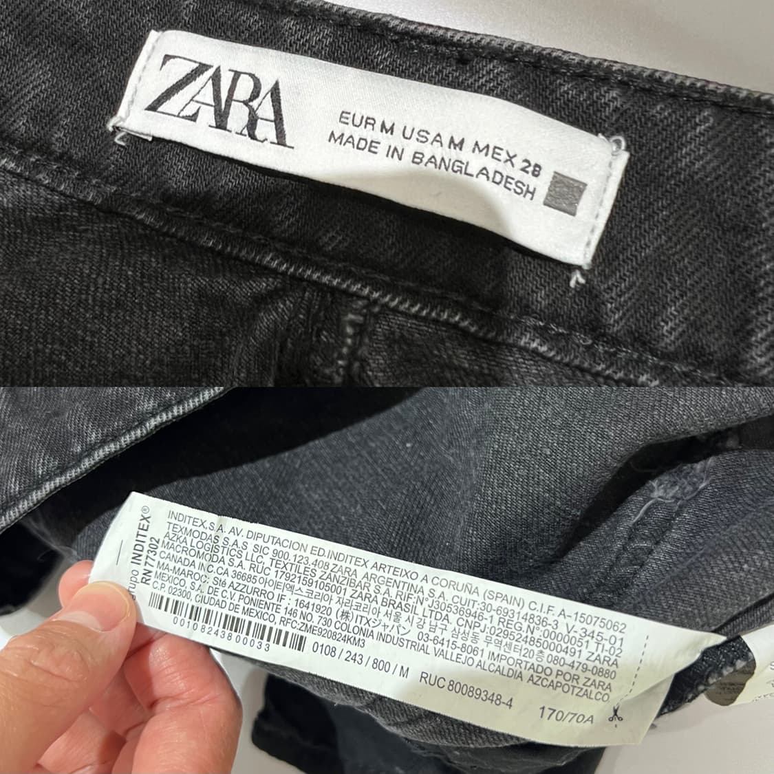 Zara 벨티드 더블데님 치마바지 상품이미지9