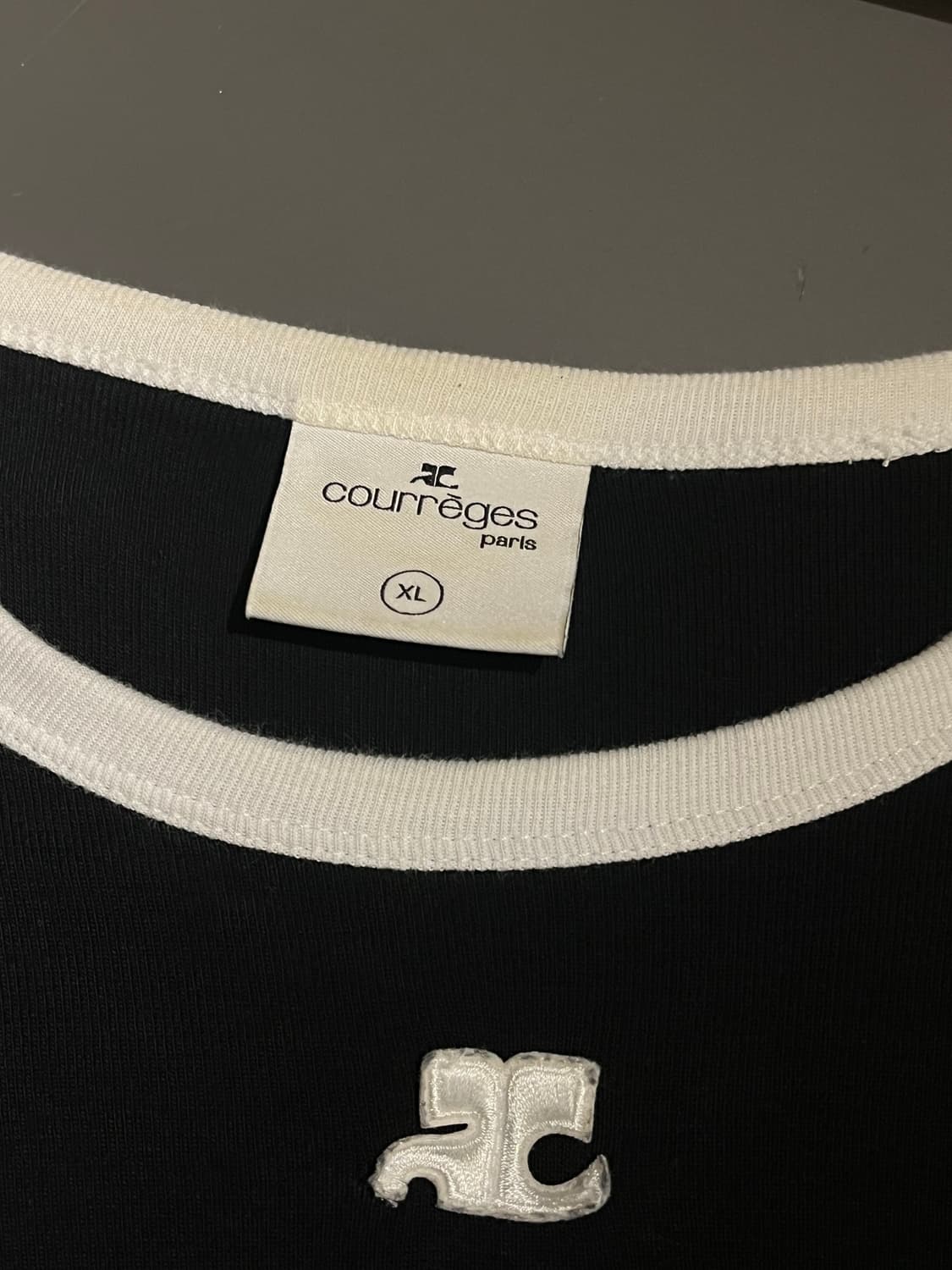 Courreges 꾸레쥬 리에디션 범피 콘트라스트 티셔츠 블랙 [XL] 상품이미지6