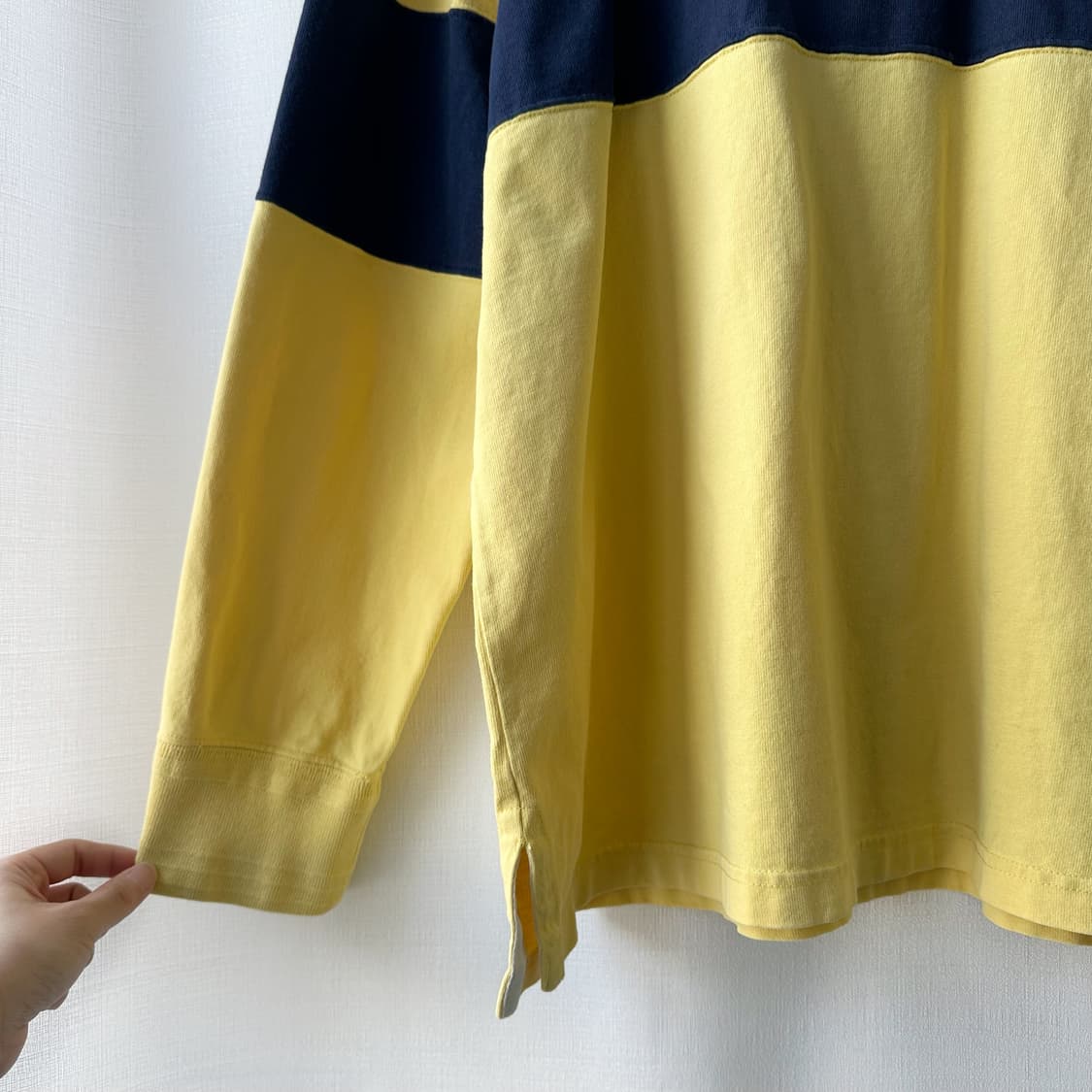 폴로 랄프로렌 럭비 카라티 옐로우 네이비 커스텀핏 XXL 상품이미지3