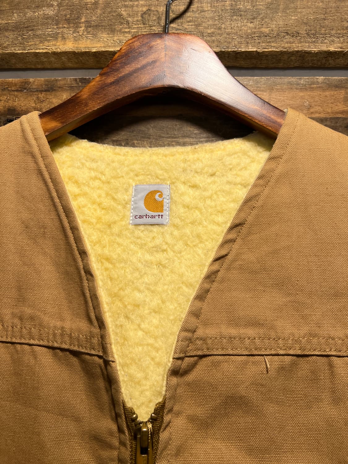 [L]80's 칼하트 Made in USA 브라운 캔버스 워크 베스트 상품이미지2
