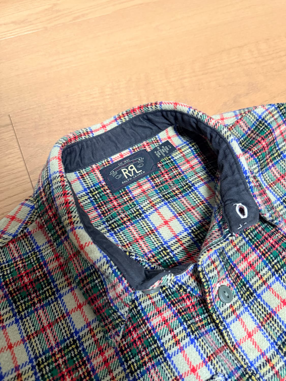 RRL 25 FW  플레이드 울 코튼 블렌드 트윌 셔츠 L 상품이미지4