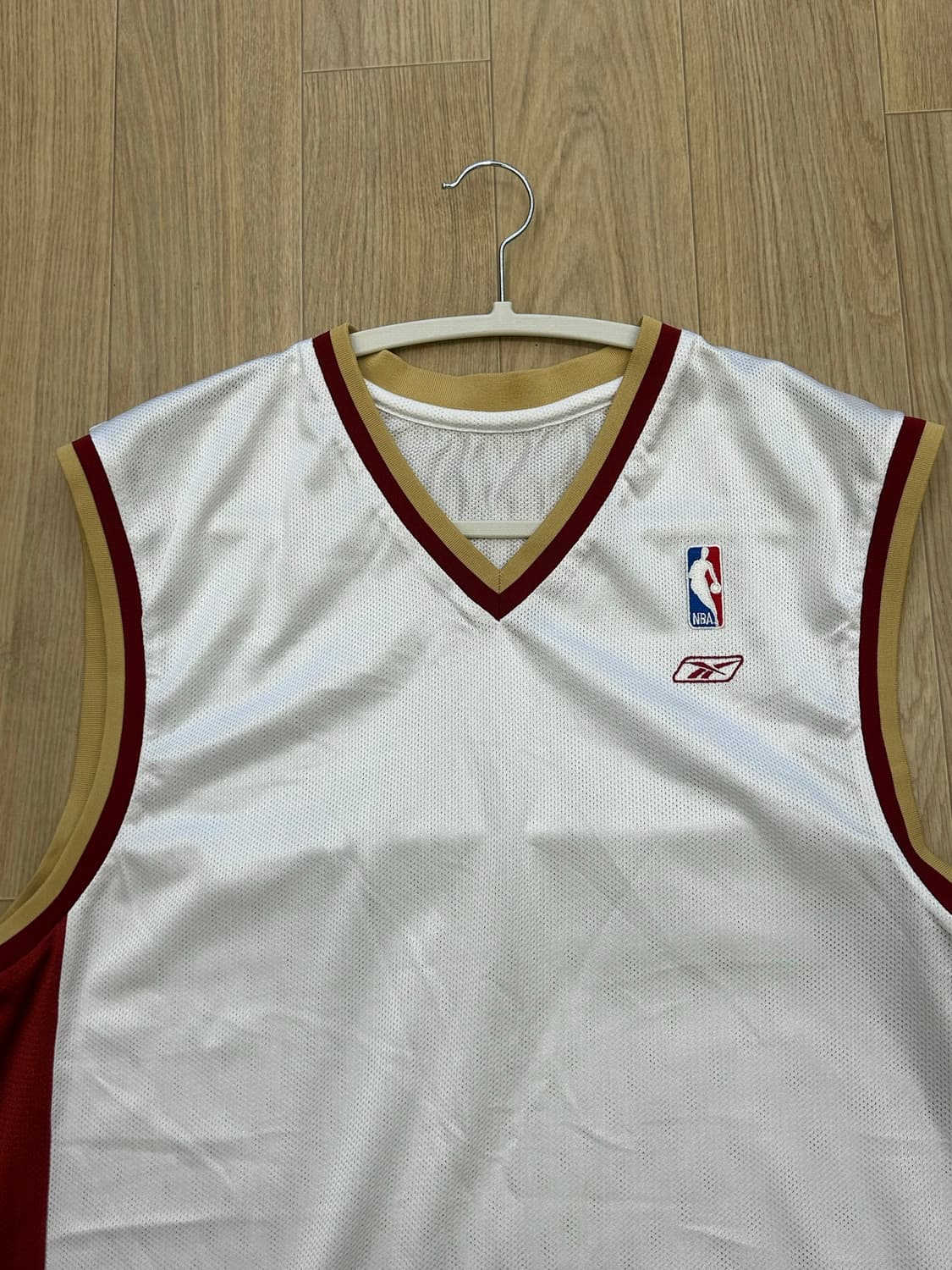 NBA 리복 올드스쿨 농구 져지 나시 화이트 레드 M 상품이미지2