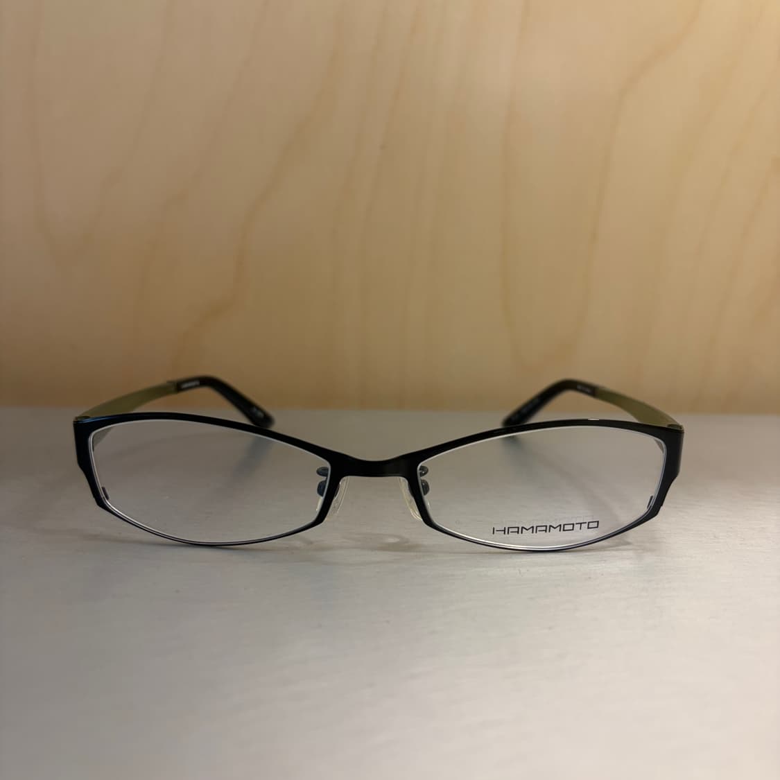 하마모토(HAMAMOTO) H-208 블랙 메탈 스퀘어 안경테 상품이미지1