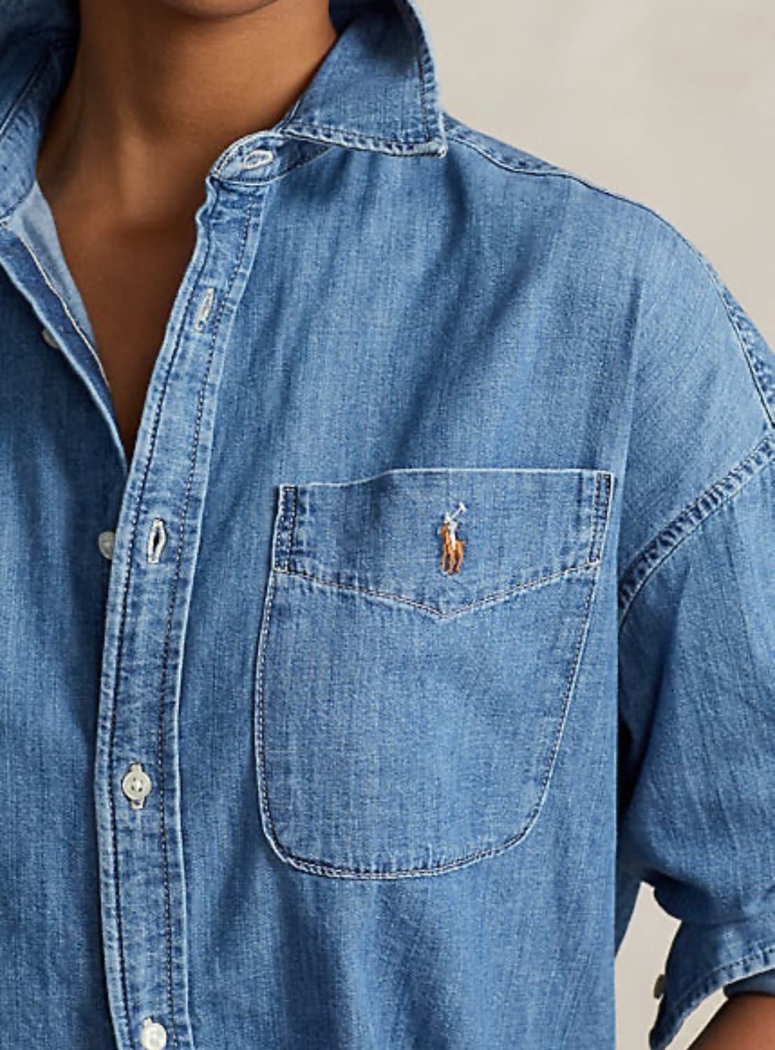 폴로 랄프로렌 여성 루즈핏 데님셔츠  상품이미지5