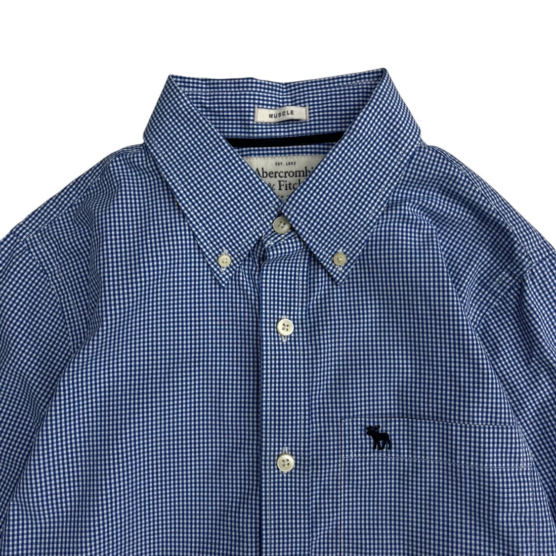 아베크롬비 네이비 순록로고 체크 셔츠 L 상품이미지4