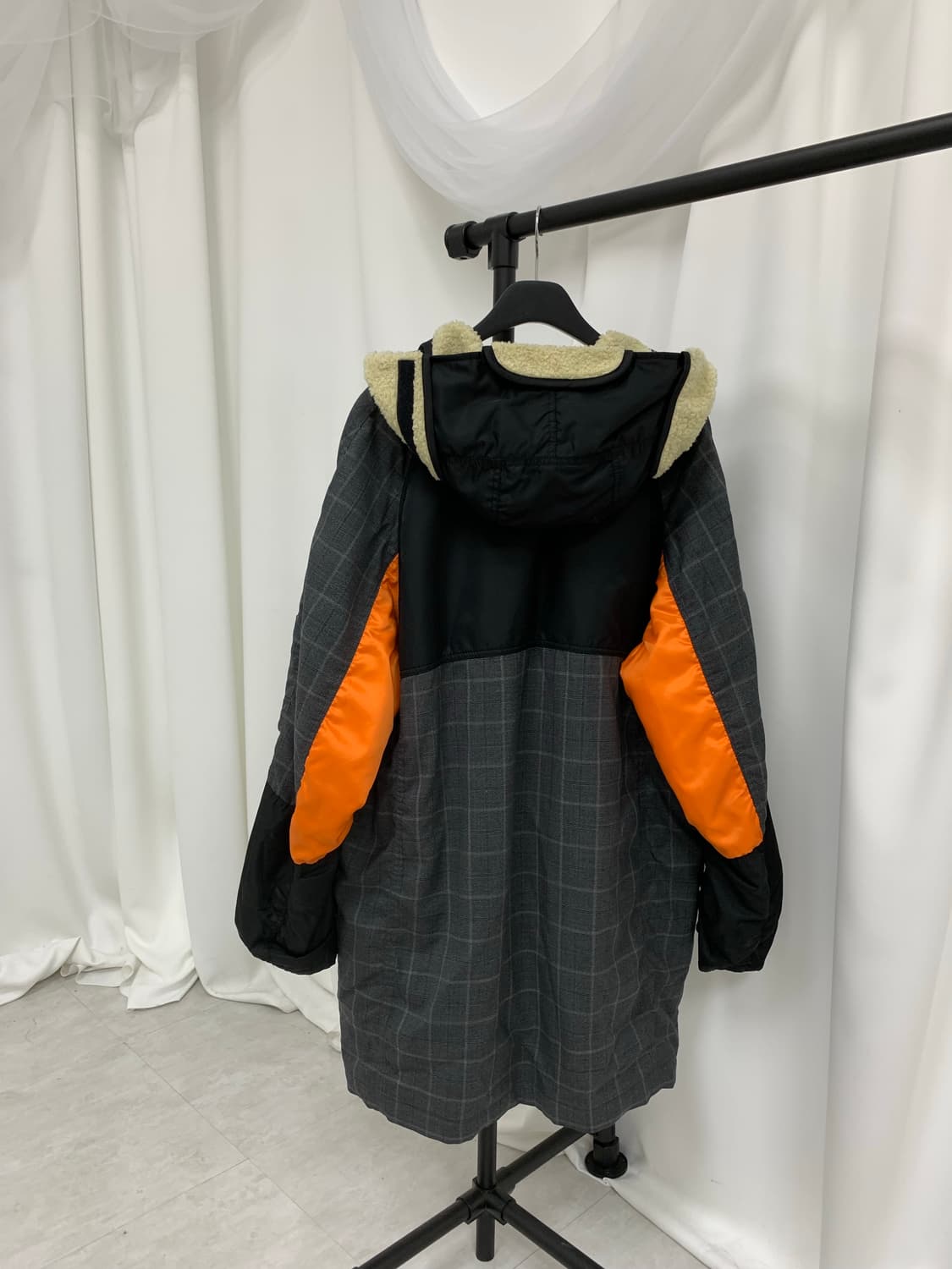 준야와타나베 체크 패치워크 밀리터리 코트 상품이미지3