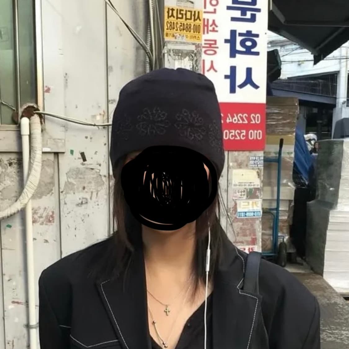 9999아카이브 비니 Linking Flower Jacquard Bean 상품이미지2