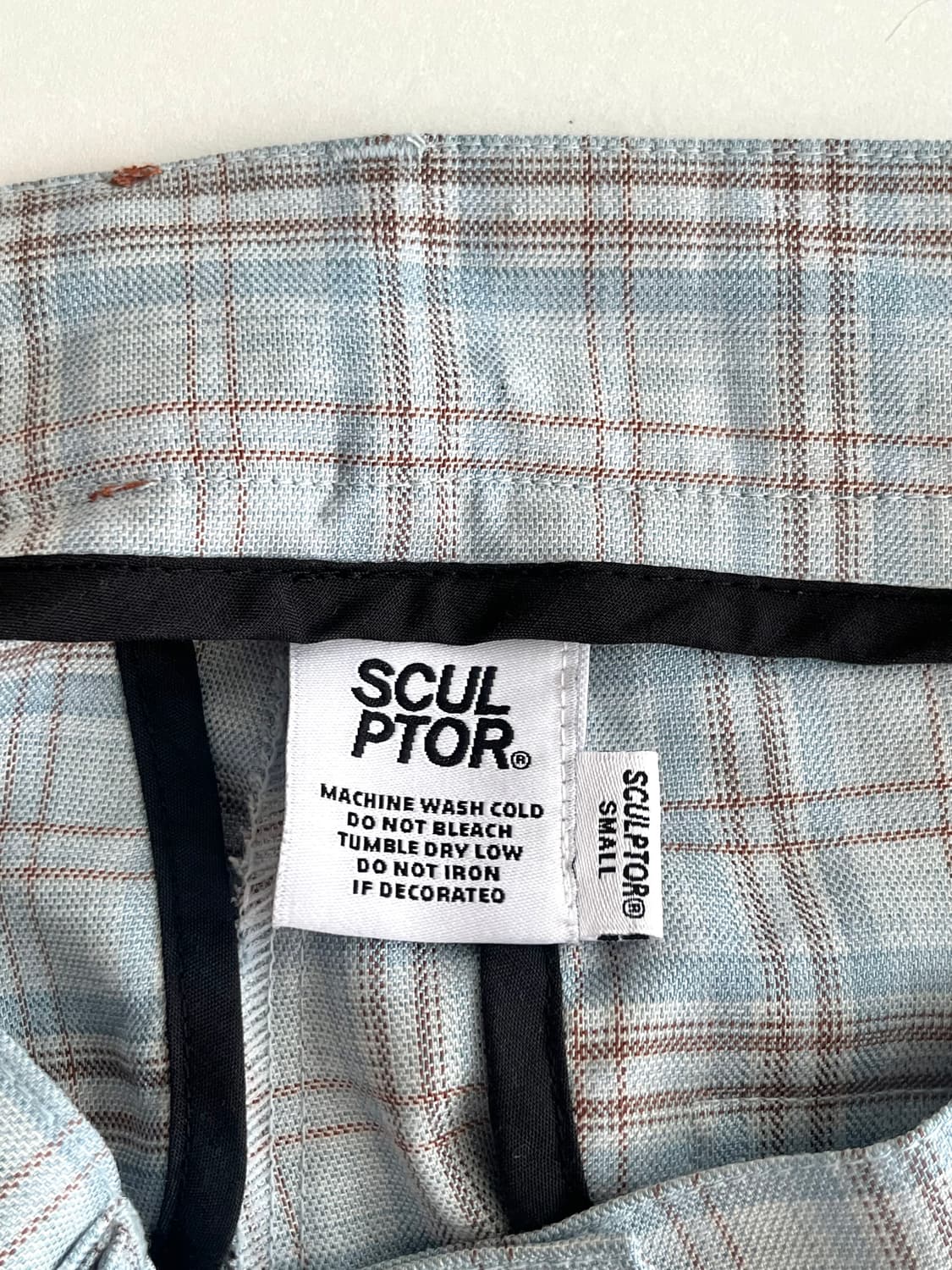 S) 스컬프터 체크 와이드 팬츠 블루 상품이미지6