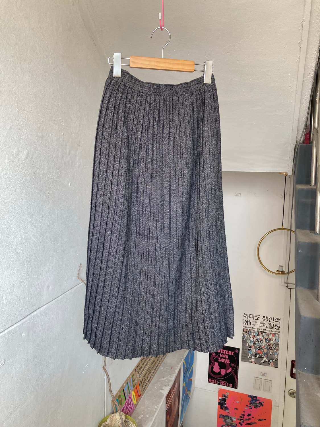 울 플리츠 스마트 클래식 롱스커트 상품이미지1
