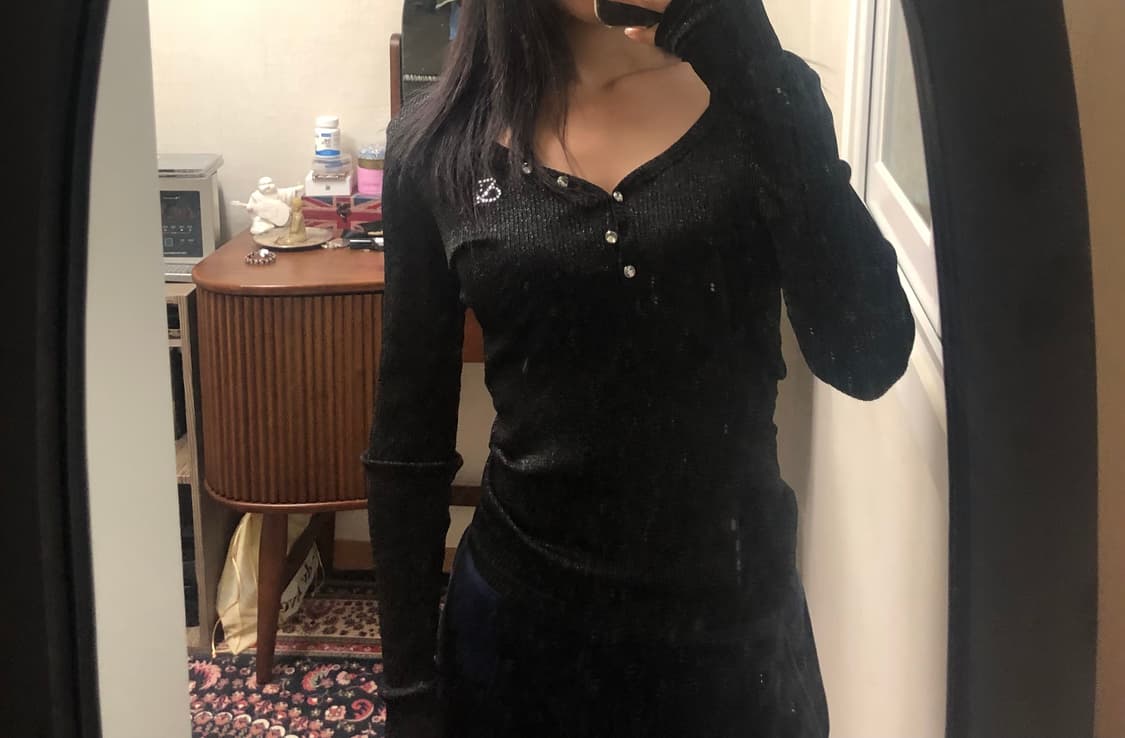P&D glitter henley top 상품이미지3