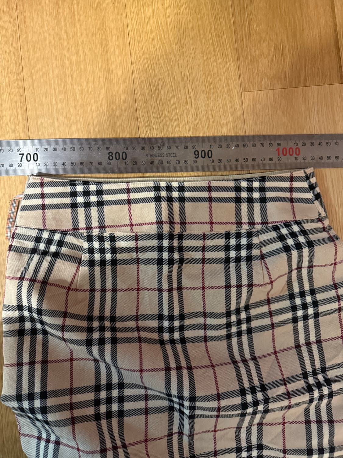 정품) 버버리 울100 노바체크 스커트 36 상품이미지5