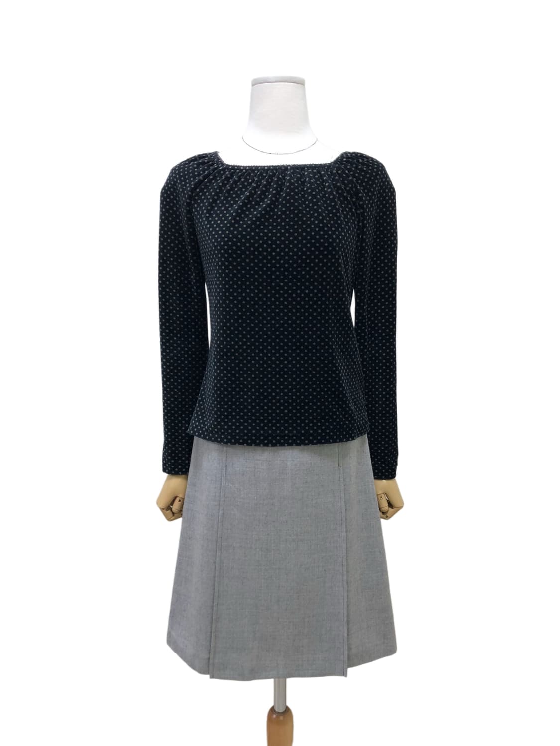 스퀘어 넥 도트 티셔츠 상품이미지5