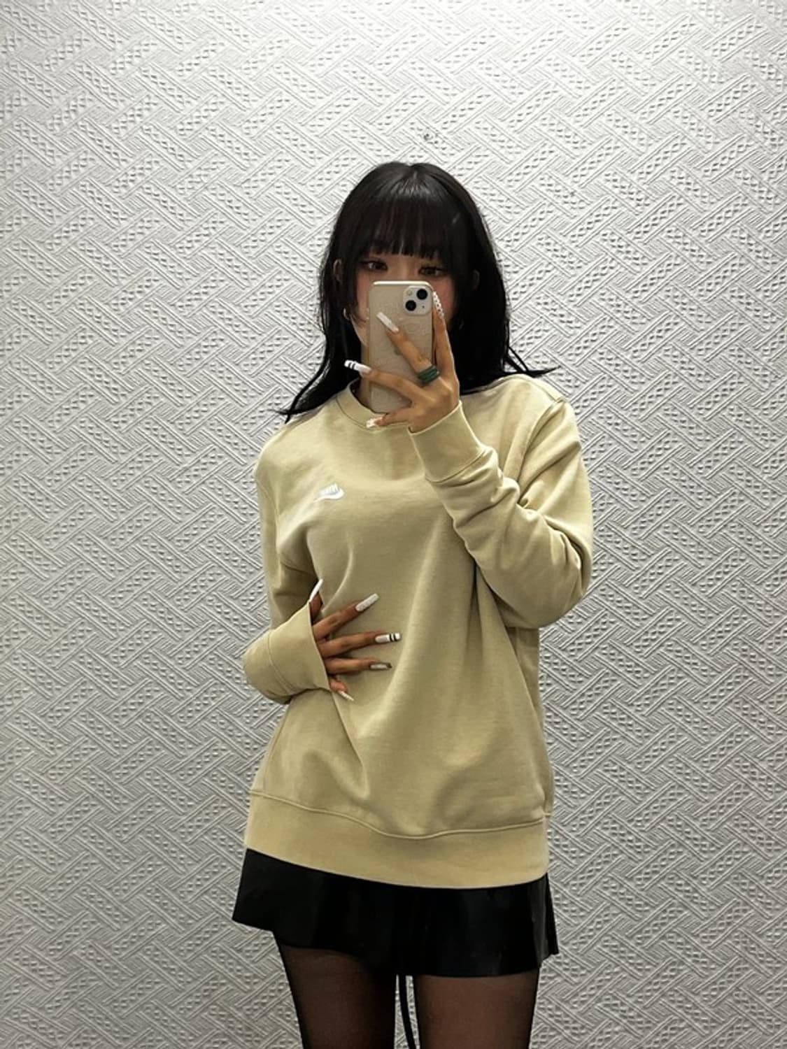 나이키 NSW 클럽 프렌치 테리 크루 오트밀 맨투맨 L C10854 상품이미지1