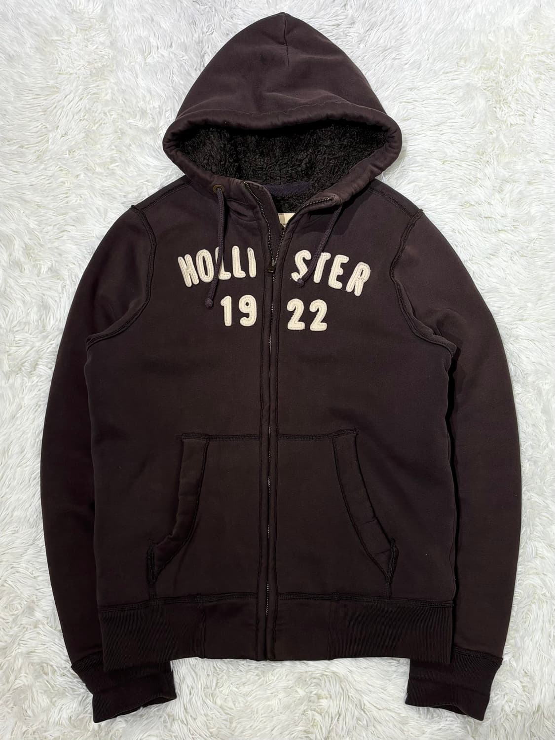 홀리스터 브라운 헤비스웻 양털 후드집업 상품이미지4