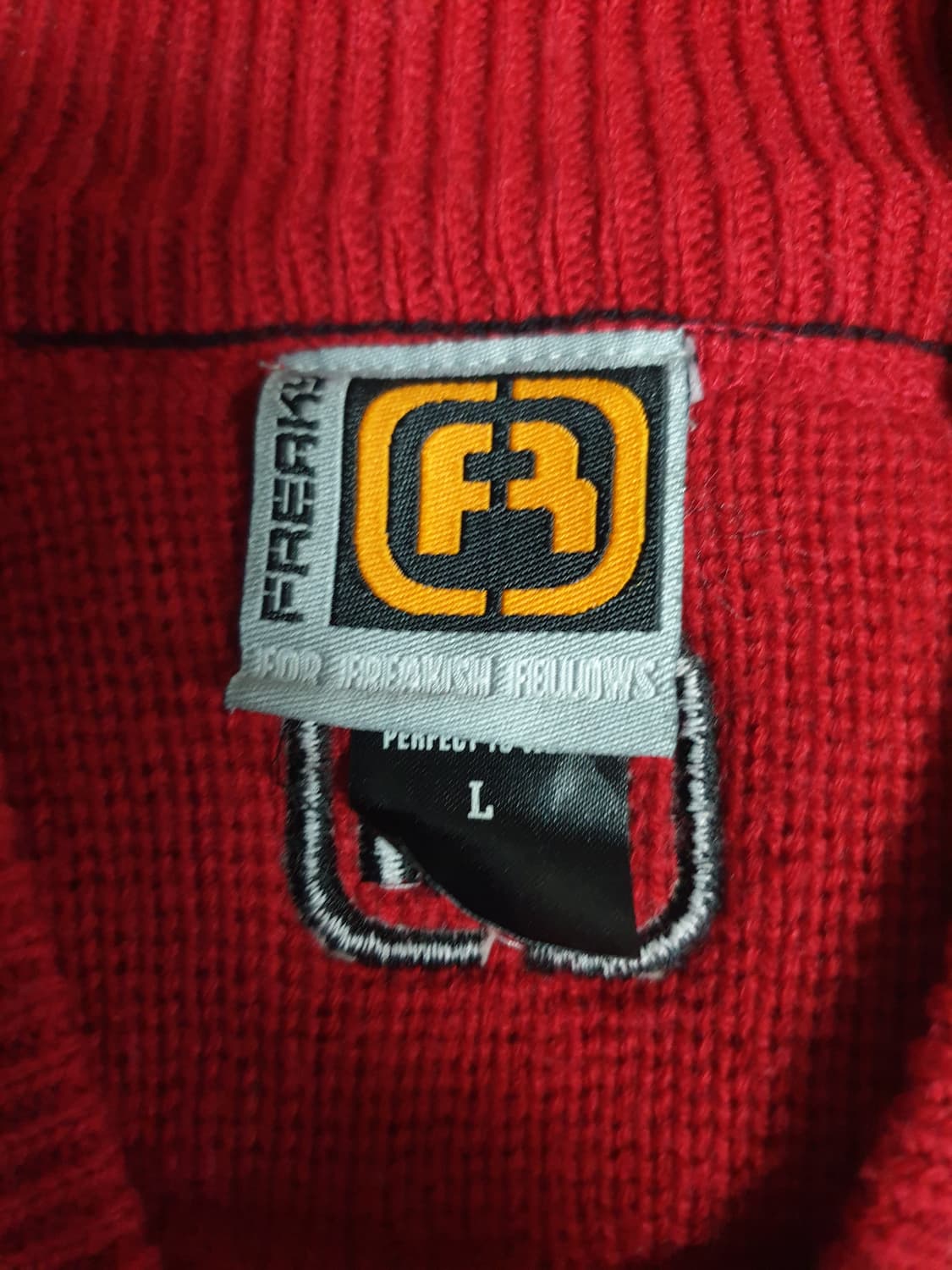 (일본제품) FREAKY MASSIVE 레터링 자수 패치 니트 집업(L) 상품이미지6
