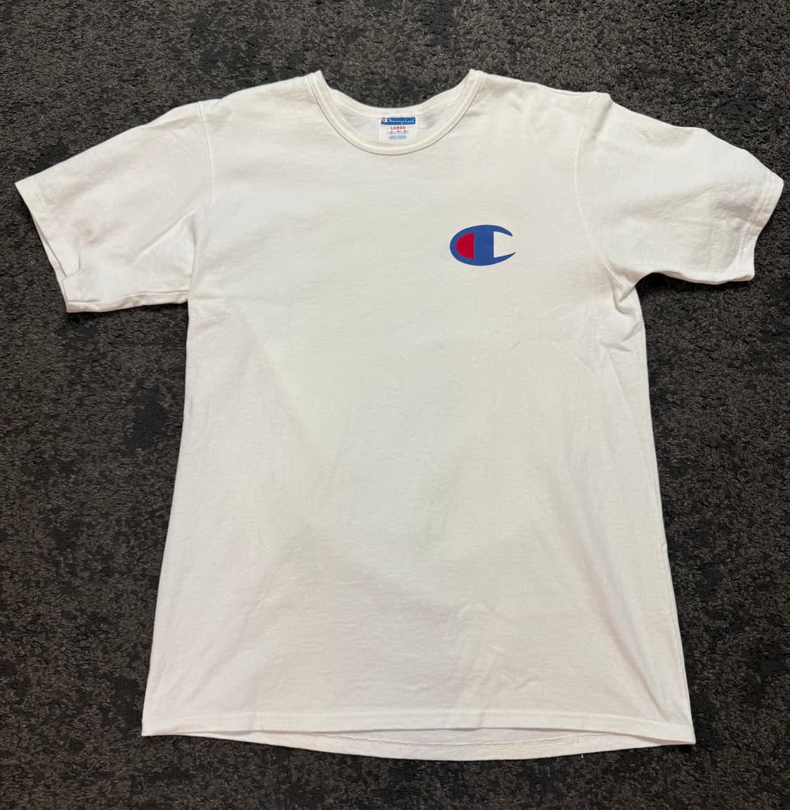 (L) 챔피온 로고 티셔츠 화이트 상품이미지1