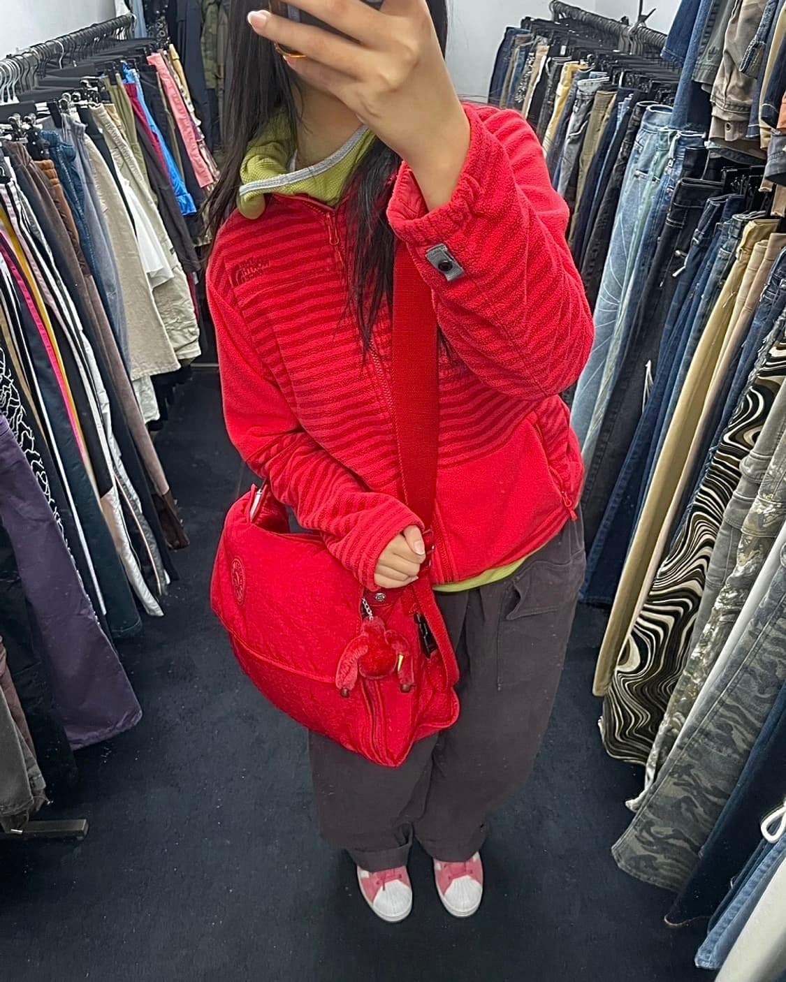 키플링 레드 빨강 빅 크로스백 토드백 숄더백 큰 가방 고릴라 키링 인형 상품이미지1